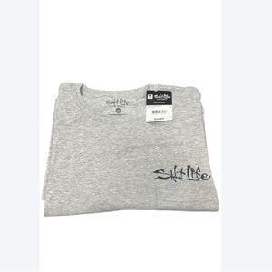 Salt Life Texas Flag Marlin Pocket Tee Gray Men’s L NWT Beach Fishing Shirt